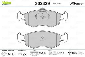 Valeo 302329 - Brzdové platničky -