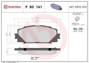 Brembo P 83 141 - Brzdové platničky -