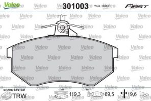 Valeo 301003 - Brzdové platničky -