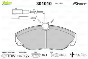 Valeo 301010 - Brzdové platničky -