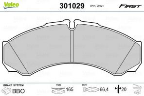 Valeo 301029 - Brzdové platničky -