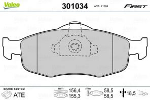 Valeo 301034 - Brzdové platničky -