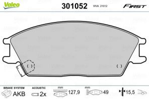 Valeo 301052 - Brzdové platničky -