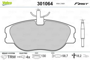Valeo 301064 - Brzdové platničky -