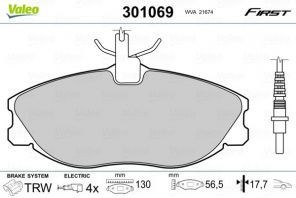 Valeo 301069 - Brzdové platničky -