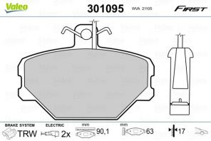 Valeo 301095 - Brzdové platničky -