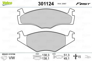 Valeo 301124 - Brzdové platničky -