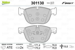Valeo 301130 - Brzdové platničky -