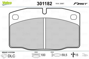 Valeo 301182 - Brzdové platničky -