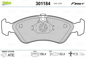 Valeo 301184 - Brzdové platničky -