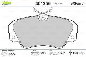Valeo 301256 - Brzdové platničky -