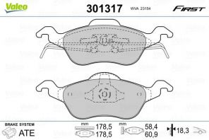 Valeo 301317 - Brzdové platničky -