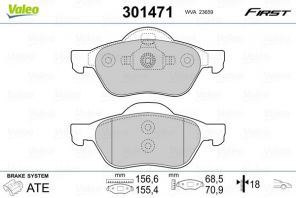 Valeo 301471 - Brzdové platničky -