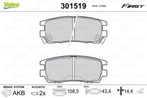 Valeo 301519 - Brzdové platničky -