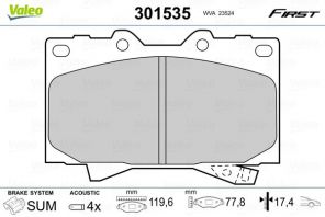 Valeo 301535 - Brzdové platničky -