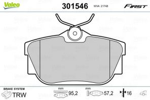 Valeo 301546 - Brzdové platničky -