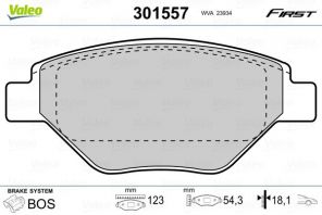 Valeo 301557 - Brzdové platničky -