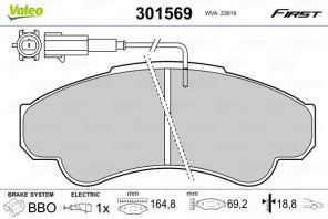 Valeo 301569 - Brzdové platničky -