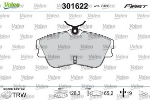 Valeo 301622 - Brzdové platničky -