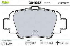 Valeo 301642 - Brzdové platničky -