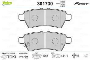 Valeo 301730 - Brzdové platničky -