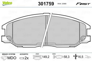 Valeo 301759 - Brzdové platničky -