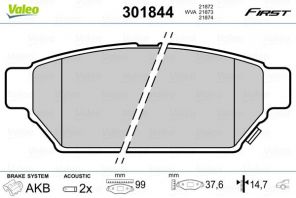 Valeo 301844 - Brzdové platničky -