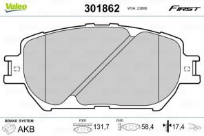 Valeo 301862 - Brzdové platničky -