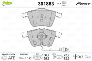 Valeo 301863 - Brzdové platničky -