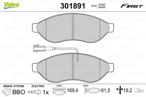 Valeo 301891 - Brzdové platničky -