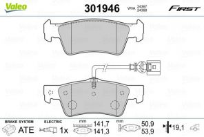 Valeo 301946 - Brzdové platničky -
