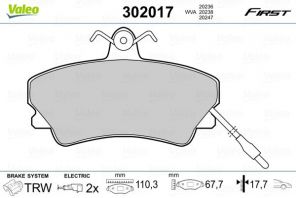 Valeo 302017 - Brzdové platničky -