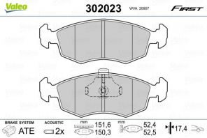 Valeo 302023 - Brzdové platničky -