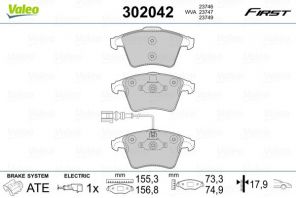 Valeo 302042 - Brzdové platničky -