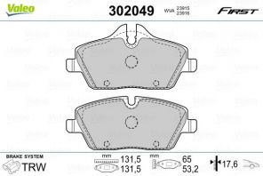 Valeo 302049 - Brzdové platničky -
