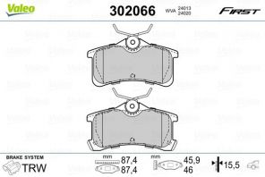 Valeo 302066 - Brzdové platničky -