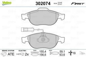 Valeo 302074 - Brzdové platničky -