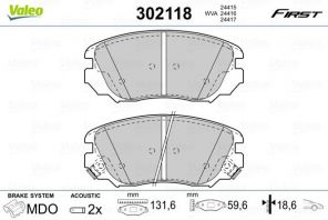 Valeo 302118 - Brzdové platničky -