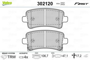 Valeo 302120 - Brzdové platničky -
