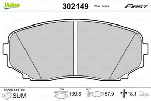 Valeo 302149 - Brzdové platničky -