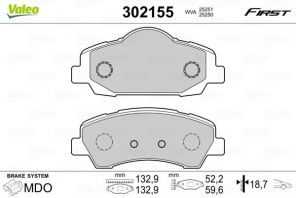 Valeo 302155 - Brzdové platničky -