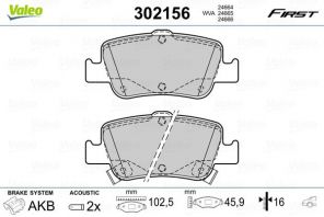 Valeo 302156 - Brzdové platničky -