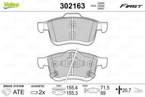 Valeo 302163 - Brzdové platničky -