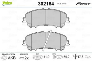 Valeo 302164 - Brzdové platničky -