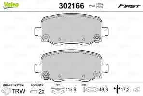 Valeo 302166 - Brzdové platničky -