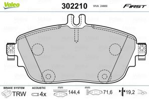 Valeo 302210 - Brzdové platničky -