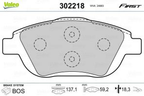 Valeo 302218 - Brzdové platničky -