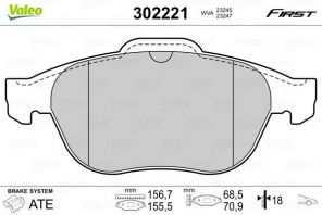 Valeo 302221 - Brzdové platničky -