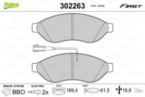 Valeo 302263 - Brzdové platničky -