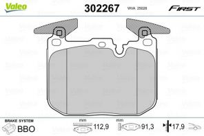 Valeo 302267 - Brzdové platničky -